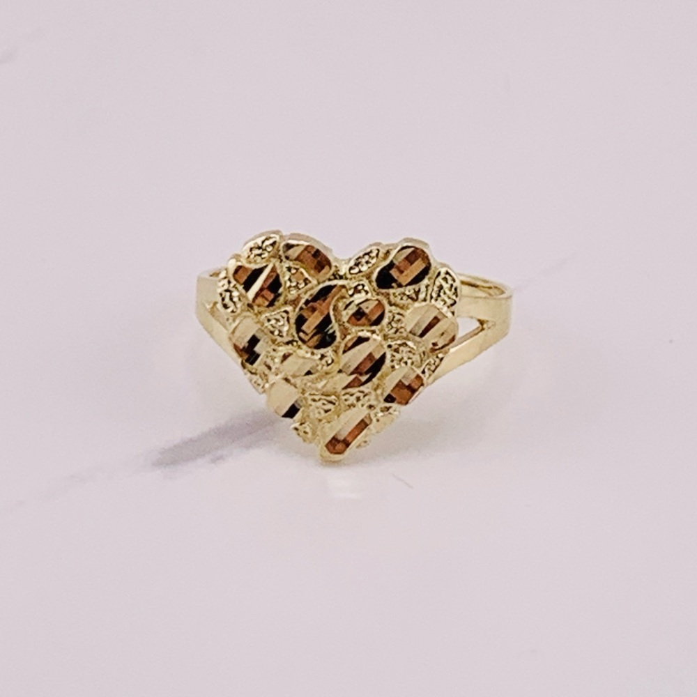 ❤️ 10k solid Gold Ring heart nugget ❤️ Size 6.5 - 10.5